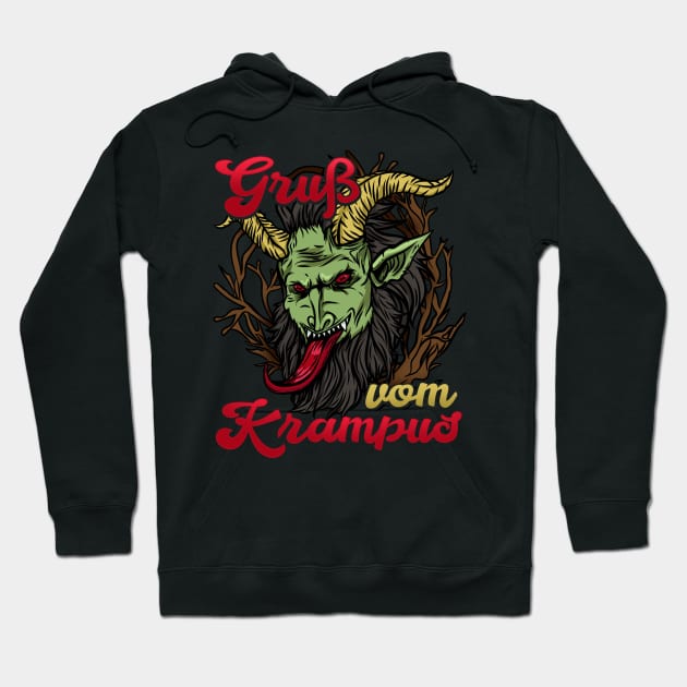 Gruss vom Krampus - Christmas Winter Devil Gift Hoodie by biNutz